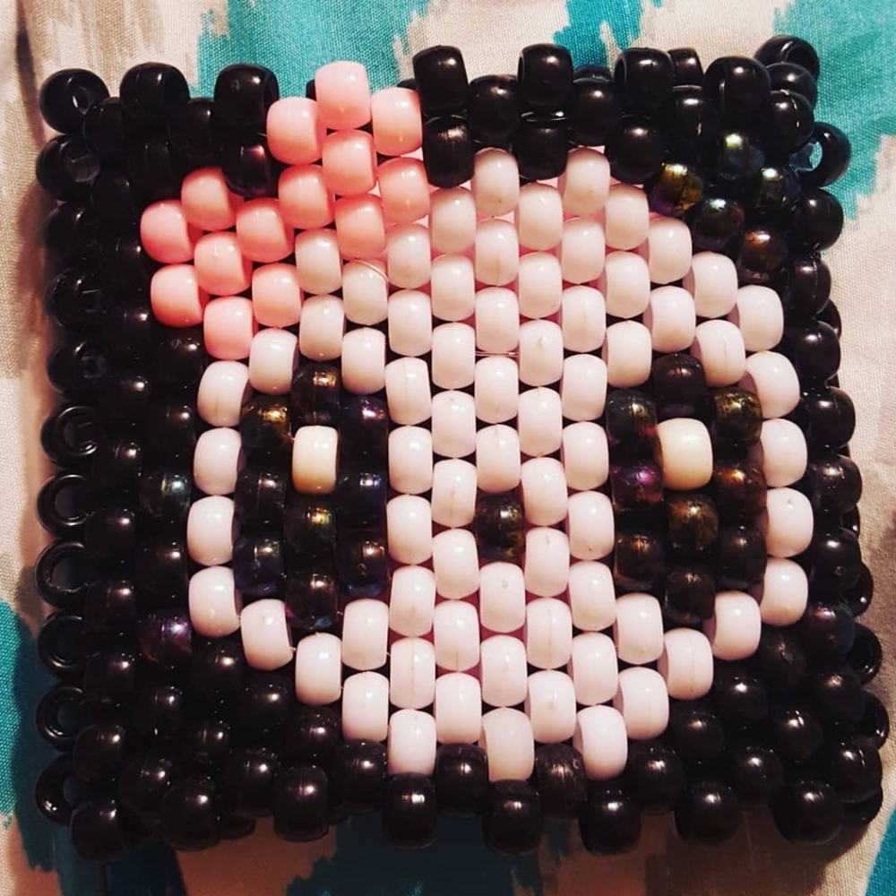 Kandi panda with bow cuff! Handmade!